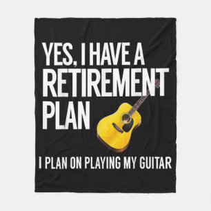 Funny Guitar Player Retirement Gift Fleece Blanket