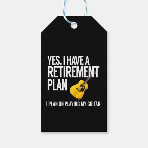 Funny Guitar Player Retirement Gift Gift Tags