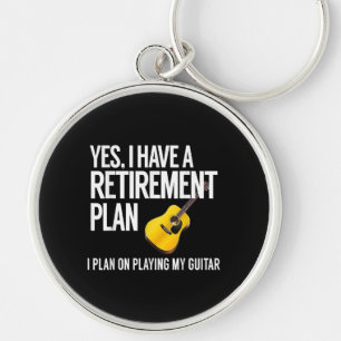Funny Guitar Player Retirement Gift Keychain