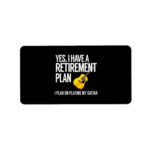 Funny Guitar Player Retirement Gift Label (Front)