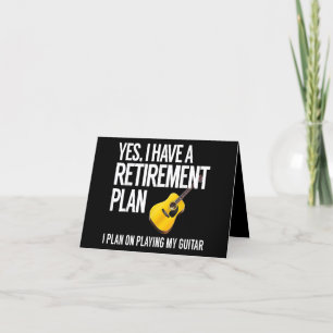 Funny Guitar Player Retirement Gift Letterpress Thank You Card