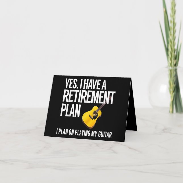 Funny Guitar Player Retirement Gift Thank You Card (Front)