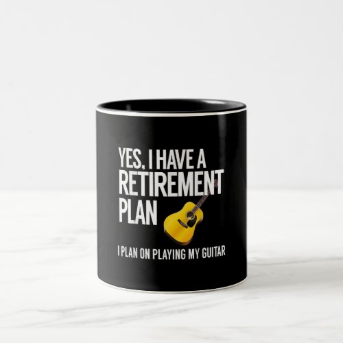 Funny Guitar Player Retirement Gift Two_Tone Coffee Mug