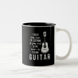 Funny guitar player Two-Tone coffee mug