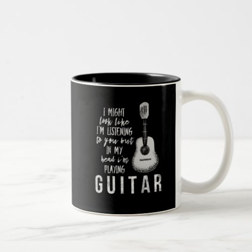 Funny guitar player Two_Tone coffee mug