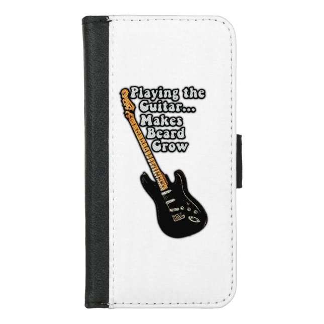 Funny guitar quote for guitar players iPhone wallet case (Front)