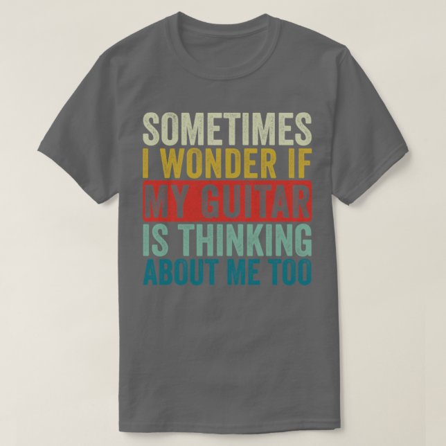 Funny Guitar Retro Guitarist Jazz Guitar Acoustic  T-Shirt (Design Front)