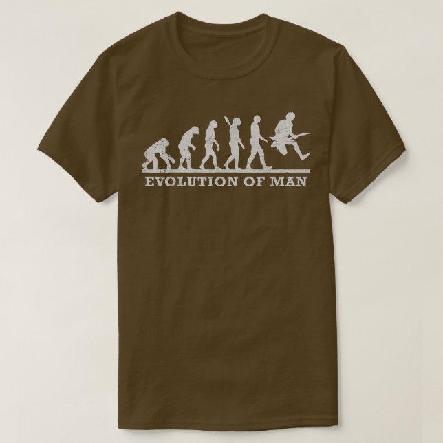 Funny Guitarist Guitar Evolution Man 864 T-Shirt (Design Front)