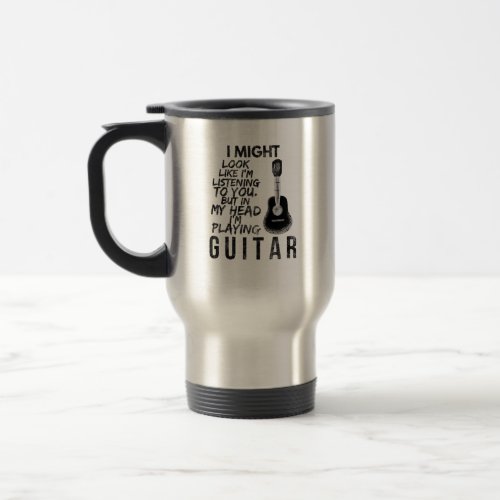 funny guitarist guitar player travel mug