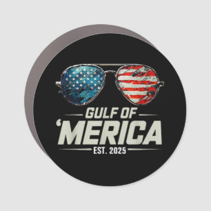 Funny Gulf Of USA America 2025 Retro Sunglasses Car Magnet