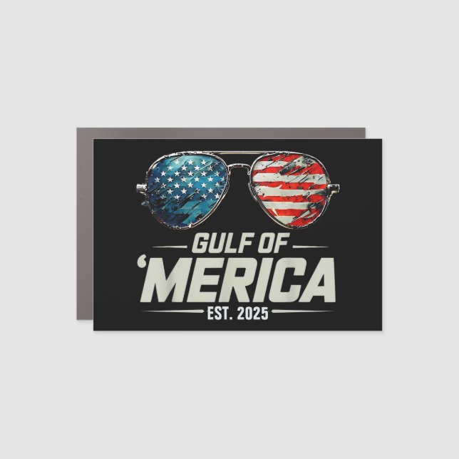 Funny Gulf Of USA America 2025 Retro Sunglasses Car Magnet (Front)