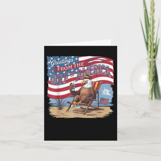 Funny Gulf Of Usa Trump Greetings From The Gulf Of Card (Front)