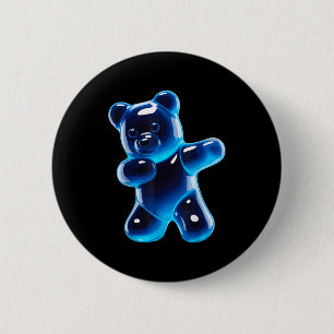 Funny Gummy Bear Art For Men Women Kids Candy Bear Button