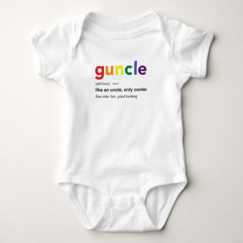 Funny Guncle Definition Print Baby Bodysuit