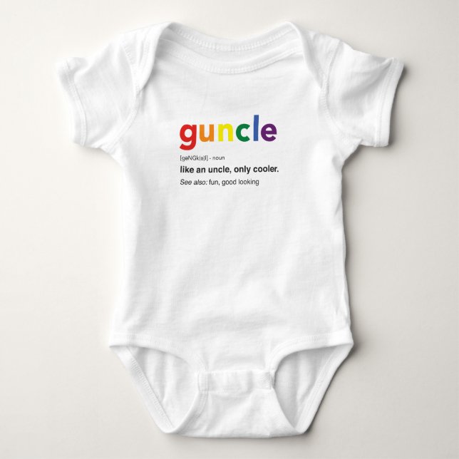 Funny Guncle Definition Print Baby Bodysuit (Front)