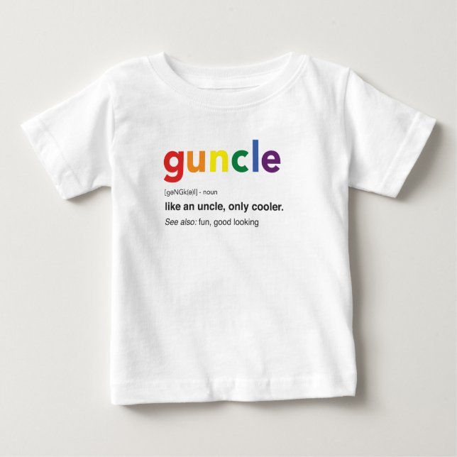 Funny Guncle Definition Print Baby T-Shirt (Front)