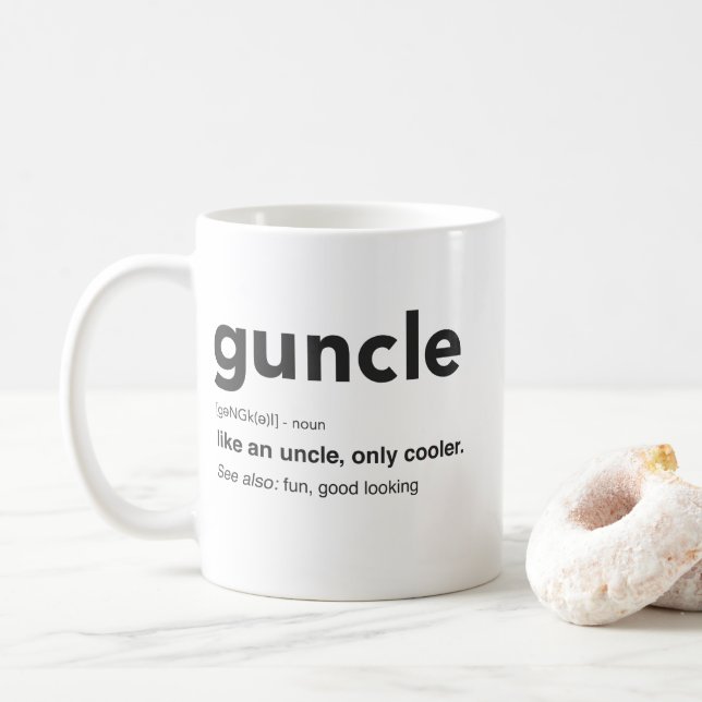 Funny Guncle Definition Print Coffee Mug (With Donut)
