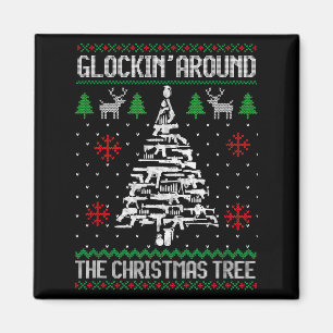 Funny Guns Ugly Christmas Sweaters For Gun Lovers Magnet