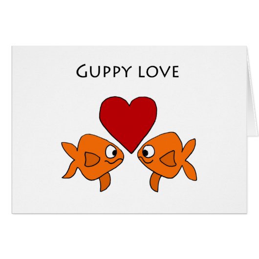 Funny Guppy Love Design Cards (Front Horizontal)