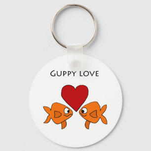 Funny Guppy Love Design Keychain
