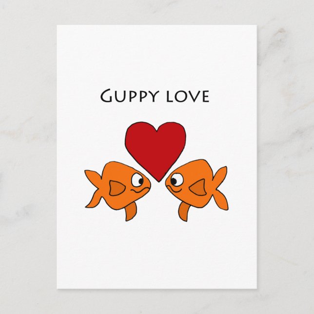 Funny Guppy Love Design Postcard (Front)
