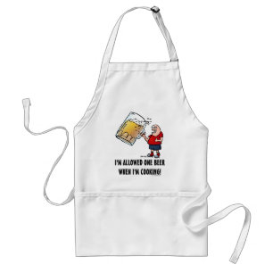 Funny Guy With Just One BIG Beer Adult Apron