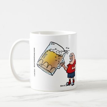 Funny Guy With Just One Big Beer Coffee Mug by BastardCard at Zazzle