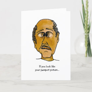 Funny Guy's Passport Picture Card