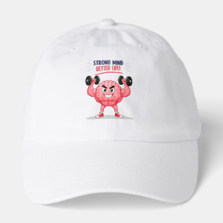 Funny Gym Brain Character Mental Strength Quote De Hat