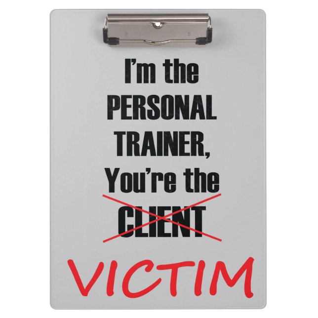 Funny Gym Fitness Training Clipboard (Front)
