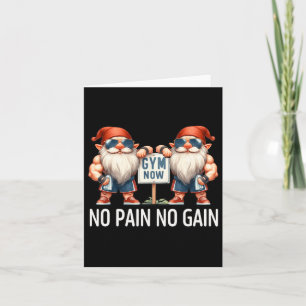 Funny Gym Gnomes In Dads Fitness Apparel No Pain N Card