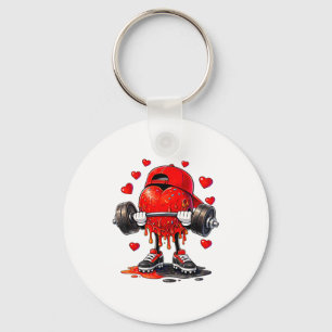 Funny Gym Heart Weightlifting Fitness Workout Drip Keychain