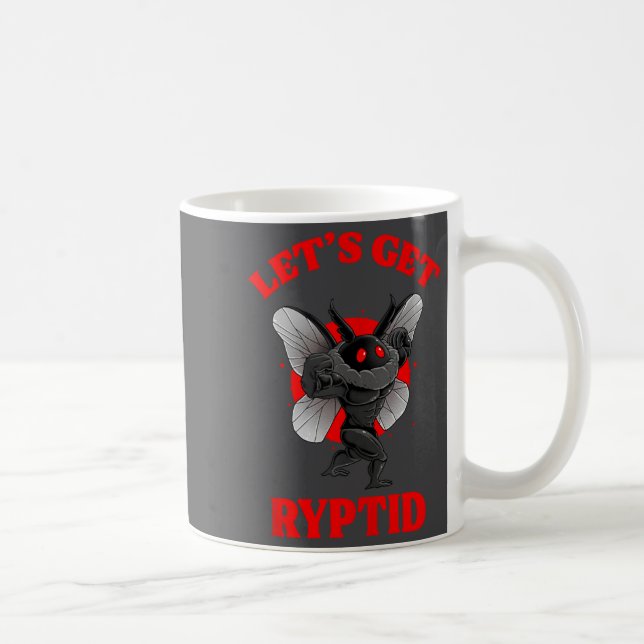 Funny Gym Mothman Shirt Cryptid Let's Get Ryptid G Coffee Mug (Right)