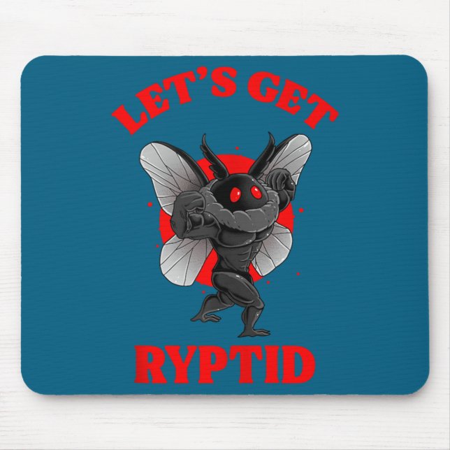 Funny Gym Mothman Shirt Cryptid Let's Get Ryptid G Mouse Pad (Front)