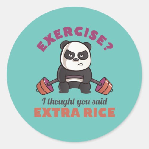 Funny Gym Motivation Fitness Training and Workout Classic Round Sticker