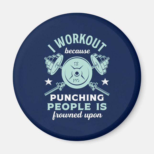 Funny Gym Motivation Fitness Training and Workout Magnet (Front)
