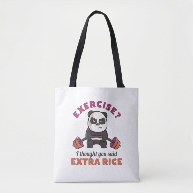 Funny Gym Motivation Fitness Training and Workout Tote Bag (Front)