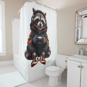 Funny Gym Raccoon Shower Curtain – Cute Fitness An
