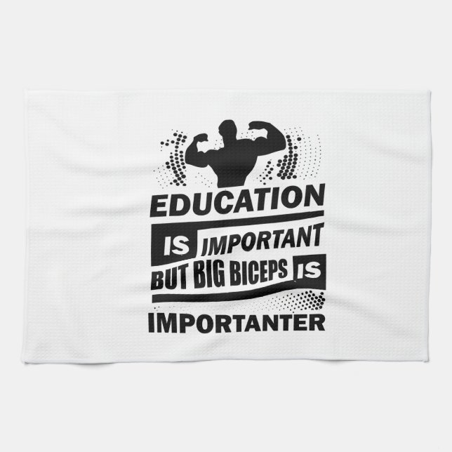 Funny Gym Sayings Kitchen Towel (Horizontal)