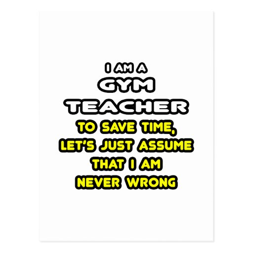 Funny Gym Teacher T-Shirts and Gifts Postcard | Zazzle