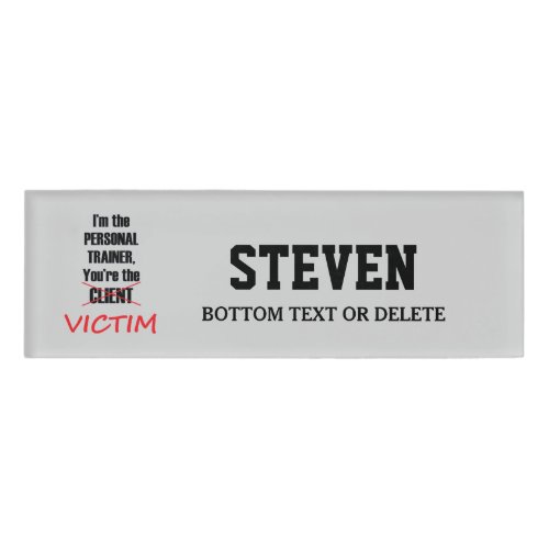 Funny Gym Trainer Fitness Name Tag