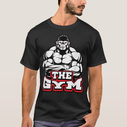 Funny GYM Work Hard be Strong Gorilla Silverback M T_Shirt