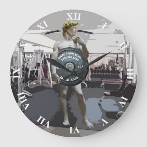Funny Gym Workout David As Donald Trump Full Body Large Clock
