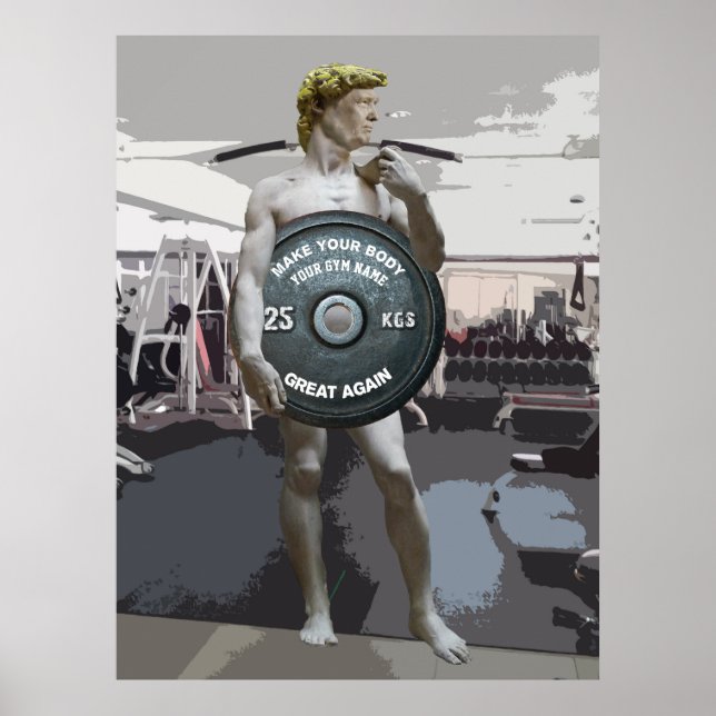 Funny Gym Workout David As Donald Trump Full Body Poster (Front)