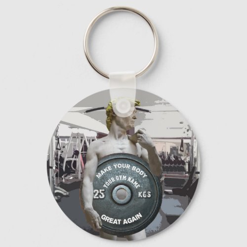 Funny Gym Workout David As Donald Trump Half Body Keychain