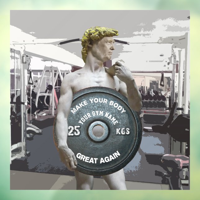 Funny Gym Workout David As Donald Trump Window Cling (Sheet 3)