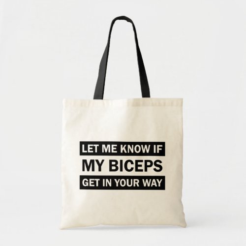 Funny Gym Workout Fitness Quote Tote Bag