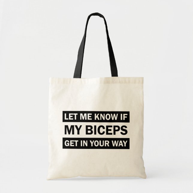 Funny Gym Workout Fitness Quote Tote Bag (Front)