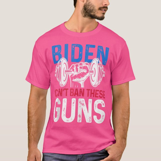 Funny Gym Workout Weightlifting Biden Can'T Ban Th T-Shirt (Front)