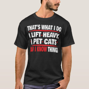 Funny Gym Workout Weightlifting Cat Animal T-Shirt